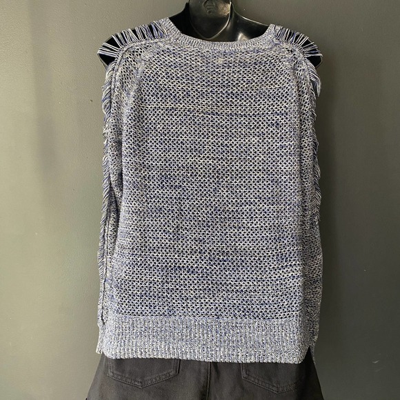 IRO Yana Open Knit Shredded Sleeve Sweater Size XS - Picture 6 of 11